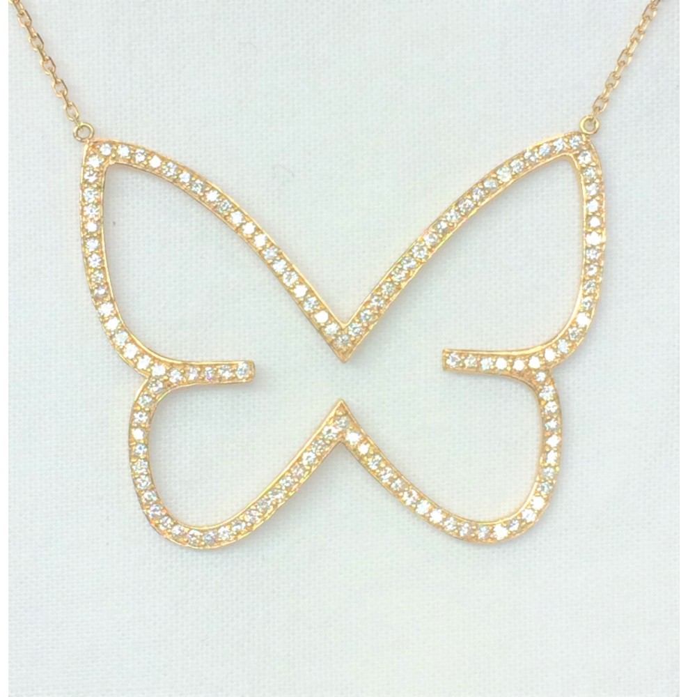 Pendentif Papillon En Or Jaune 18 Carats - Bijou Neuf Sans Emballage - Style Délicat