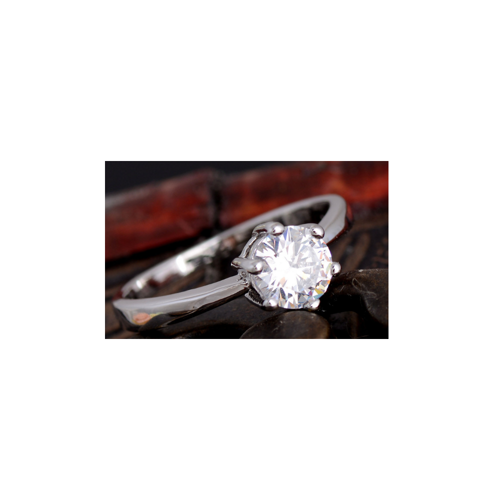 Bague Argent 925 Solitaire Charoïte
